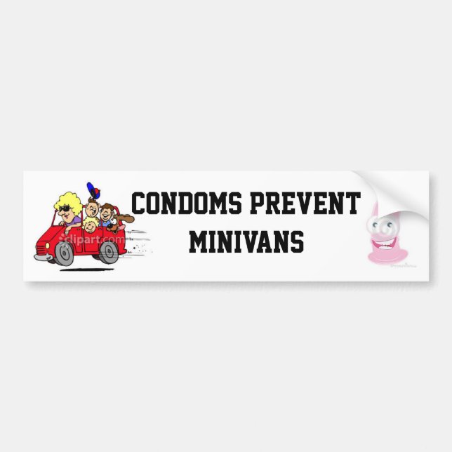Coche Los condones previenen a la pegatina para el (Frente)