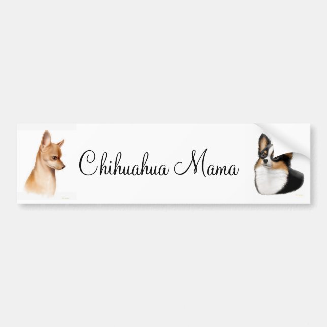 Coche Mamá pegatina para el parachoques de la chihuahua (Frente)