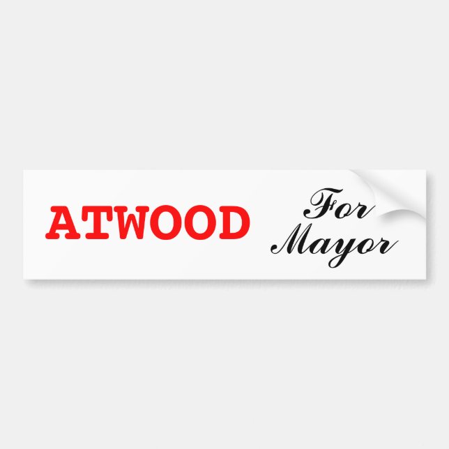 Coche Margaret Atwood para el alcalde pegatina para el (Frente)