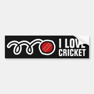 Coche Me encanta pegatina de bumper de cricket para fans
