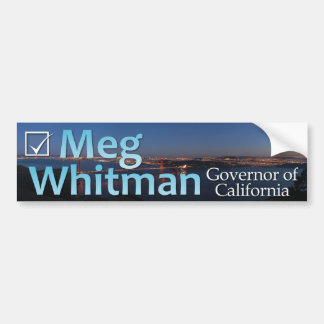 Coche Meg Whitman para el gobernador - pegatina para el