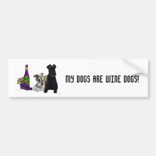 Coche Mis perros son perros del vino - pegatina para el