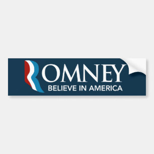 Coche Mitt Romney cree en azul de la pegatina para el