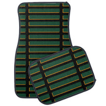 Modernas rayas 3D de color negro verde Alfombrilla