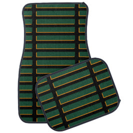 Coche Modernas rayas 3D de color negro verde Alfombrilla