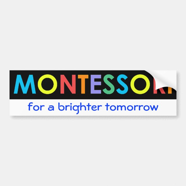 Coche Montessori para una pegatina para el parachoques (Frente)