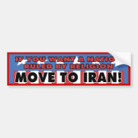 Muévase a la pegatina para el parachoques de Irán