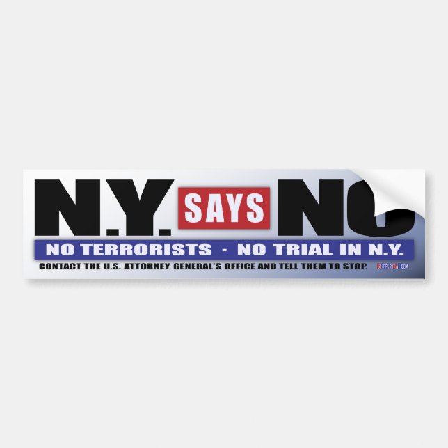 Coche N.Y. Dice no (la pegatina para el parachoques) (Frente)