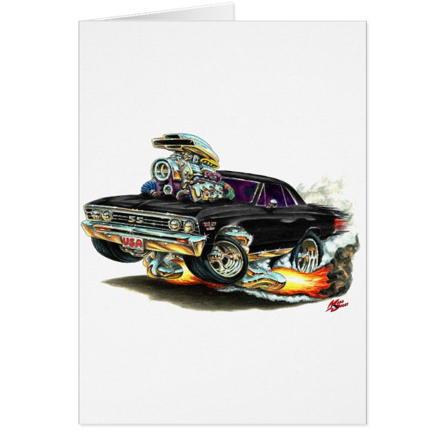 Coche negro 1967 de Chevelle (Frente)