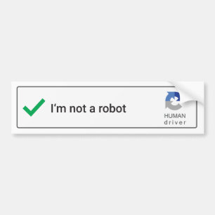 Coche No soy un robot - pegatina para el parachoques