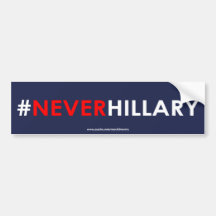 Nunca #NEVERHILLARY de la pegatina para el