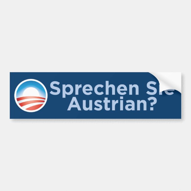 Coche ¿Obama - austriaco de Sprechen Sie? Pegatina para (Frente)