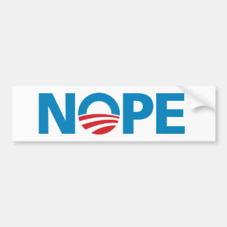 Coche Obama, pegatina para el parachoques de "NOPE"