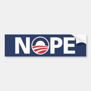 Coche Obama, pegatina para el parachoques de "NOPE"