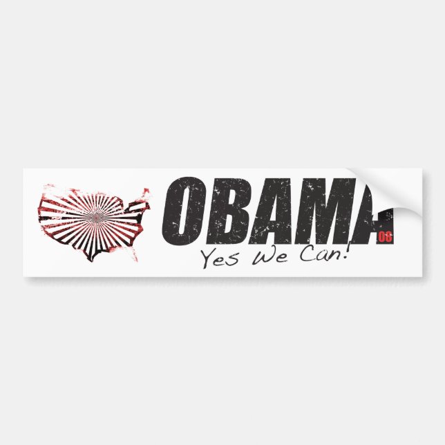 Coche Obama "podemos sí!" Pegatina para el parachoques (Frente)
