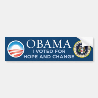 Coche Obama - voté por pegatina para el parachoques de