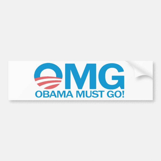 Coche ¡OMG Obama debe ir! Pegatina para el parachoques (Frente)