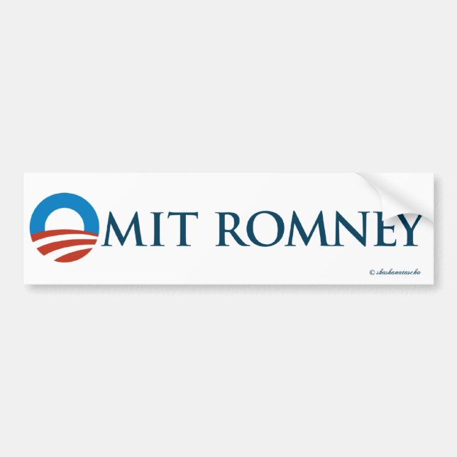 Coche Omita a la pegatina para el parachoques de Romney (Frente)