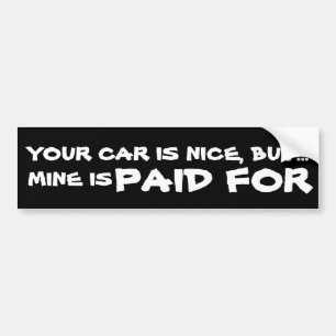 COCHE PAGADO HUMOR DE LA PEGATINA PARA EL PARACHOQUES