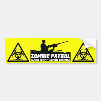 Coche Patrulla del zombi - pegatina para el parachoques