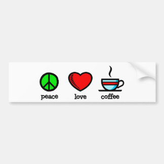 Coche Paz, amor y café - pegatina para el parachoques