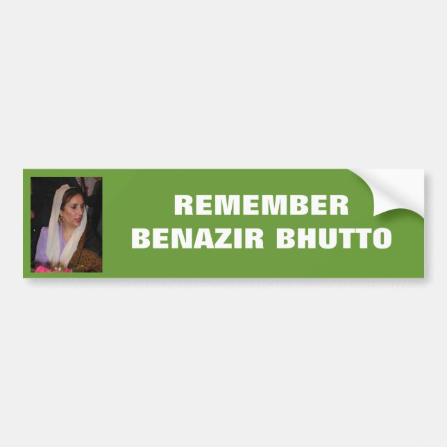 Coche Pegatina para el parachoques #1 de Benazir Bhutto (Frente)