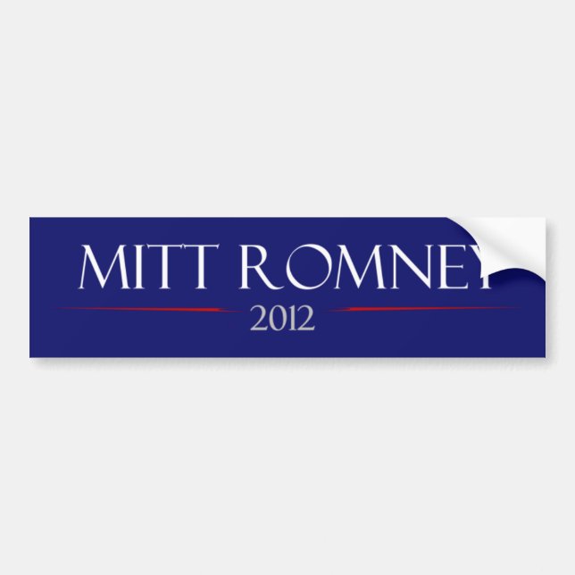 Coche Pegatina para el parachoques 2012 de Mitt Romney (Frente)