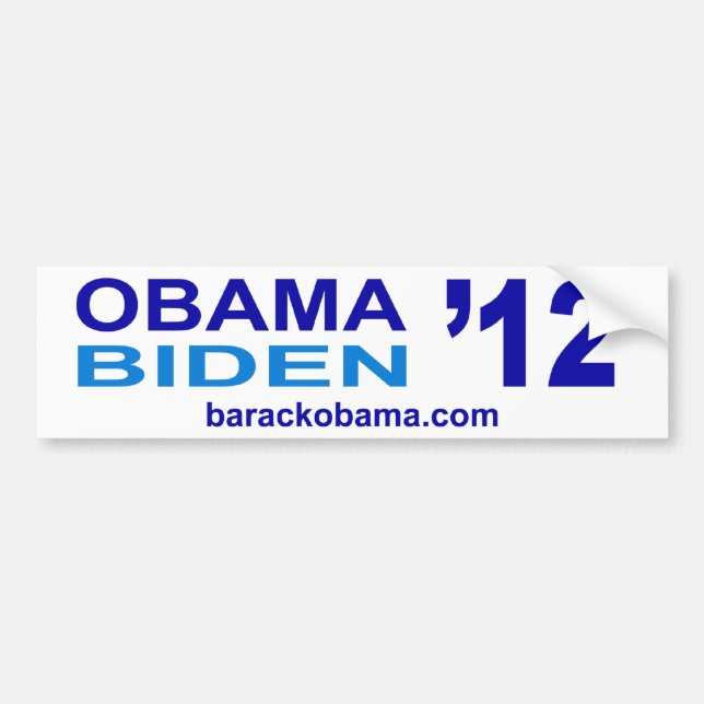 Coche Pegatina para el parachoques 2012 de Obama Biden (Frente)