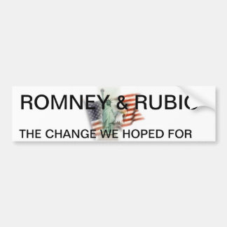COCHE PEGATINA PARA EL PARACHOQUES 2012 DE ROMNEY/RUBIO