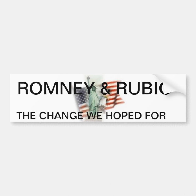 COCHE PEGATINA PARA EL PARACHOQUES 2012 DE ROMNEY/RUBIO (Frente)