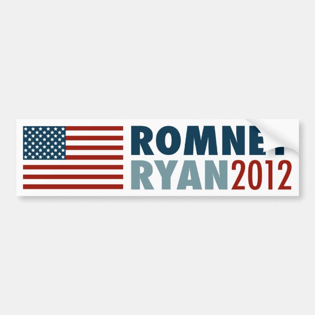 Coche Pegatina para el parachoques 2012 de Romney-Ryan (Frente)