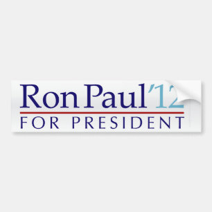 Coche Pegatina para el parachoques 2012 de Ron Paul