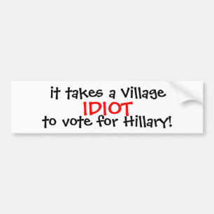 COCHE PEGATINA PARA EL PARACHOQUES 2016 DE ANTI-HILLARY