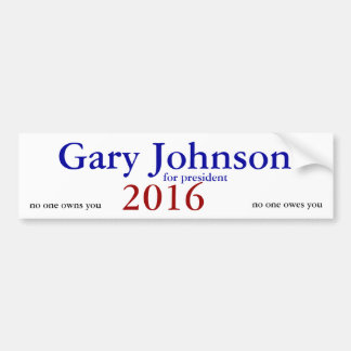 Coche pegatina para el parachoques 2016 de Gary Johnson