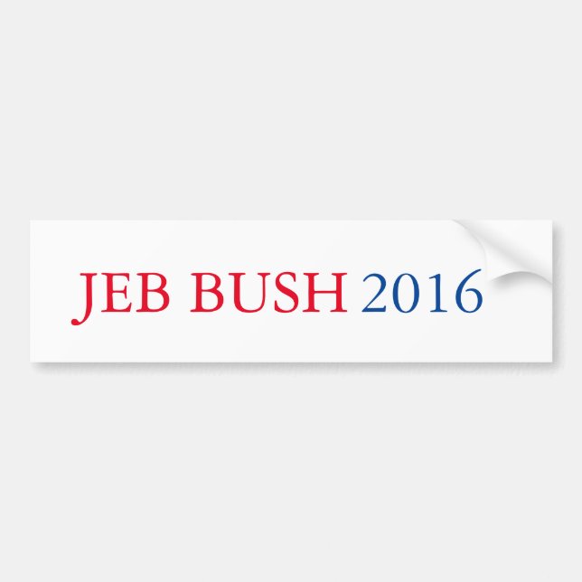 Coche Pegatina para el parachoques 2016 de Jeb Bush (Frente)
