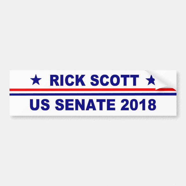 Coche Pegatina para el parachoques 2018 de Rick Scott (Frente)