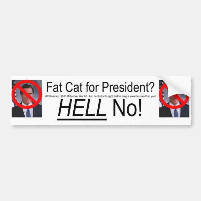 Coche Pegatina para el parachoques anti de Romney (Frente)