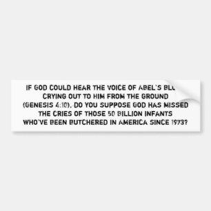 Coche pegatina para el parachoques anti del aborto
