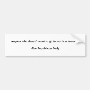 Coche Pegatina para el parachoques Anti-Republicana