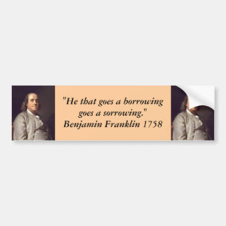 Coche Pegatina para el parachoques: Benjamin Franklin en