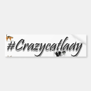 Coche pegatina para el parachoques #crazycatlady