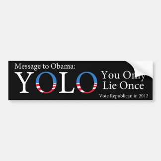 Coche Pegatina para el parachoques de Anti-Obama YOLO