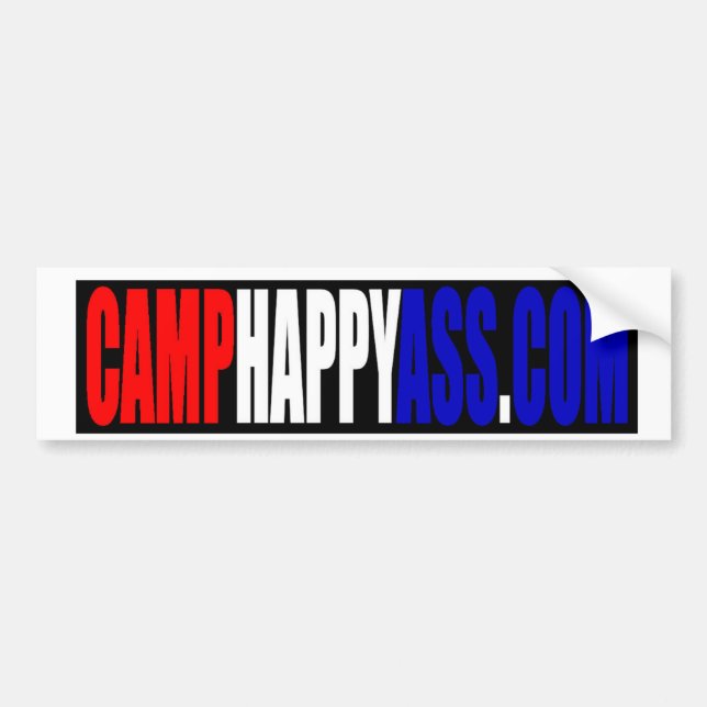 Coche Pegatina para el parachoques de CAMPHAPPYASS.COM (Frente)