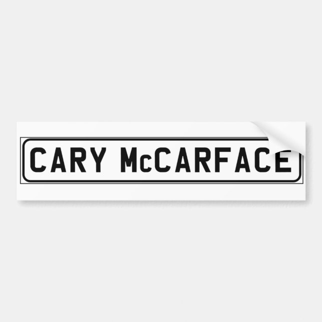 Coche Pegatina para el parachoques de Cary McCarface (Frente)