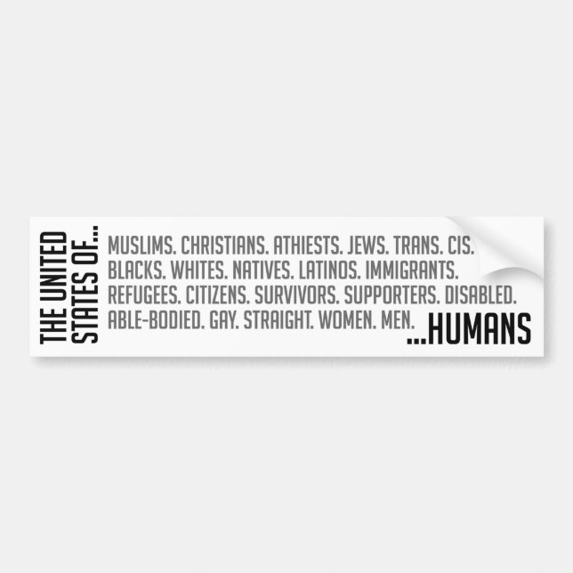 Coche Pegatina para el parachoques de Estados Unidos (Frente)