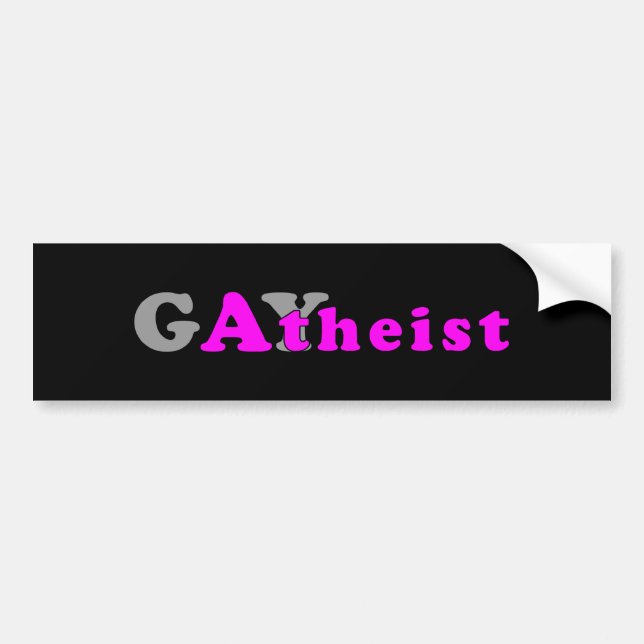 Coche Pegatina para el parachoques de Gaytheist (Frente)