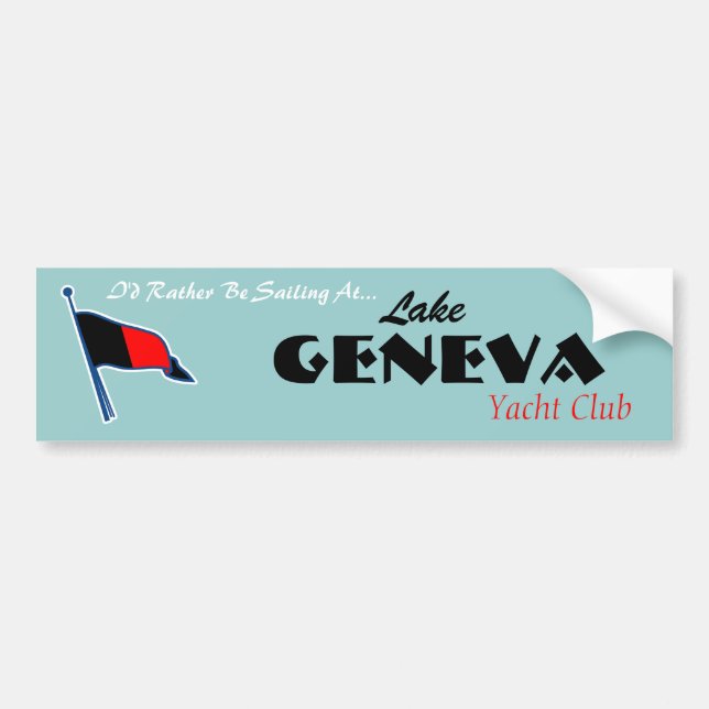 Coche Pegatina para el parachoques de Ginebra Burgee (Frente)