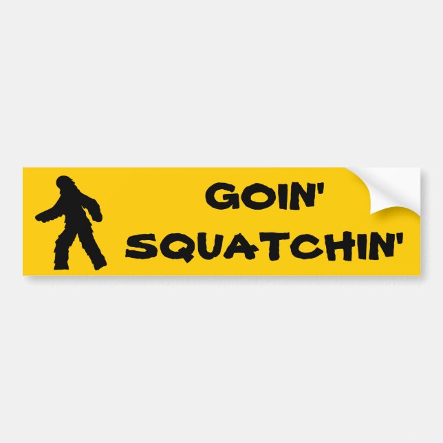 Coche Pegatina para el parachoques de Goin Squatchin (Frente)