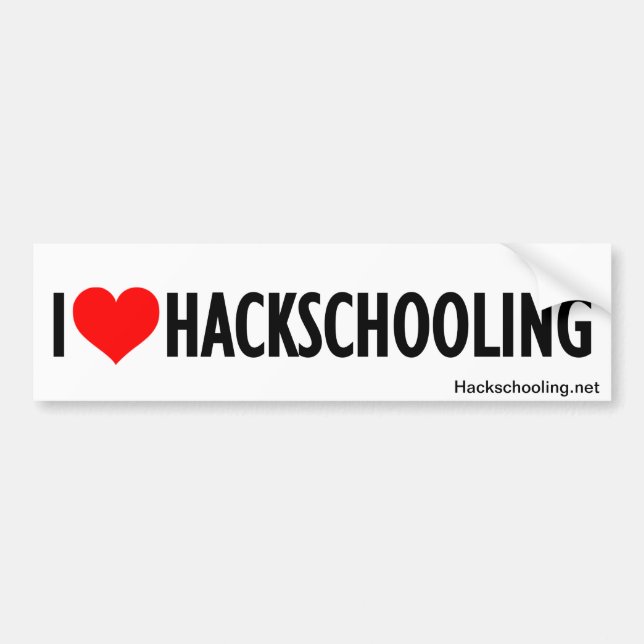 Coche Pegatina para el parachoques de Hackschooling (Frente)