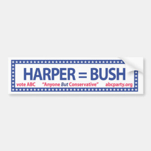 Coche Pegatina para el parachoques de Harper = de Bush